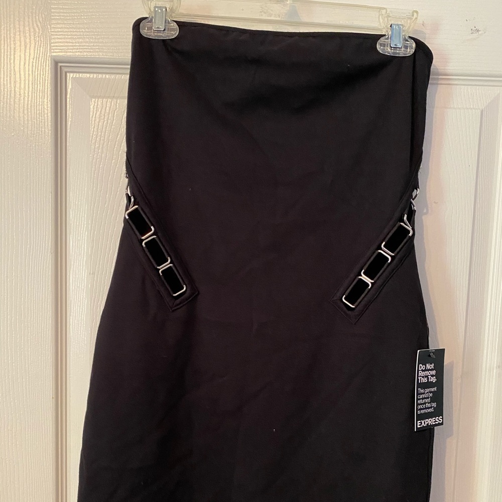 Strapless black party dress